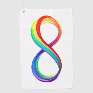 Layered Rainbow Infinity Symbol Golf Towel