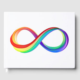 Layered Rainbow Infinity Symbol Guest Book