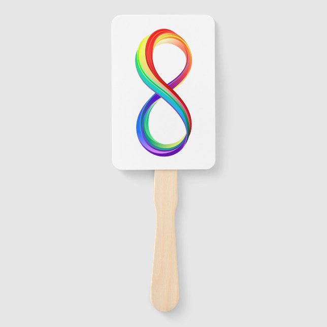 Layered Rainbow Infinity Symbol Hand Fan (Front)