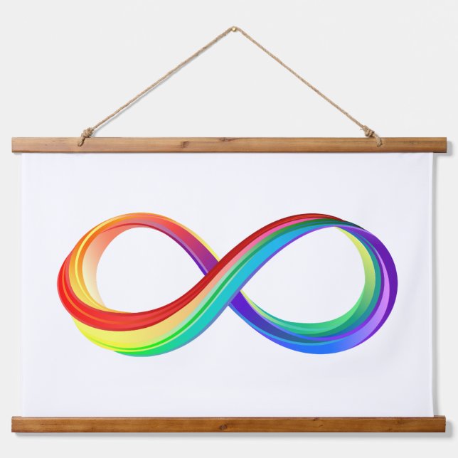 Layered Rainbow Infinity Symbol Hanging Tapestry (Front)