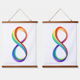 Layered Rainbow Infinity Symbol Hanging Tapestry