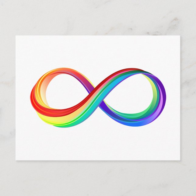 Layered Rainbow Infinity Symbol Holiday Postcard (Front)