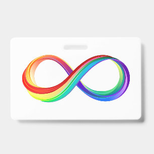 Layered Rainbow Infinity Symbol ID Badge