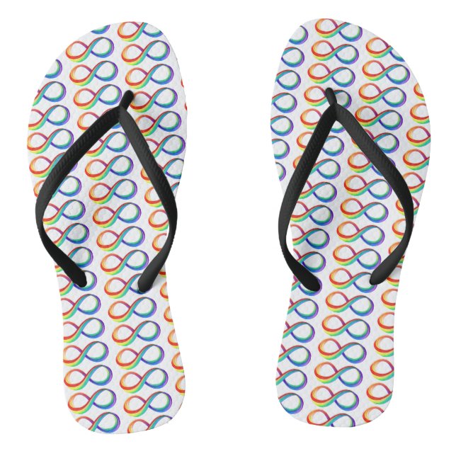Layered Rainbow Infinity Symbol Jandals (Footbed)