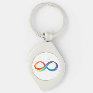 Layered Rainbow Infinity Symbol Key Ring
