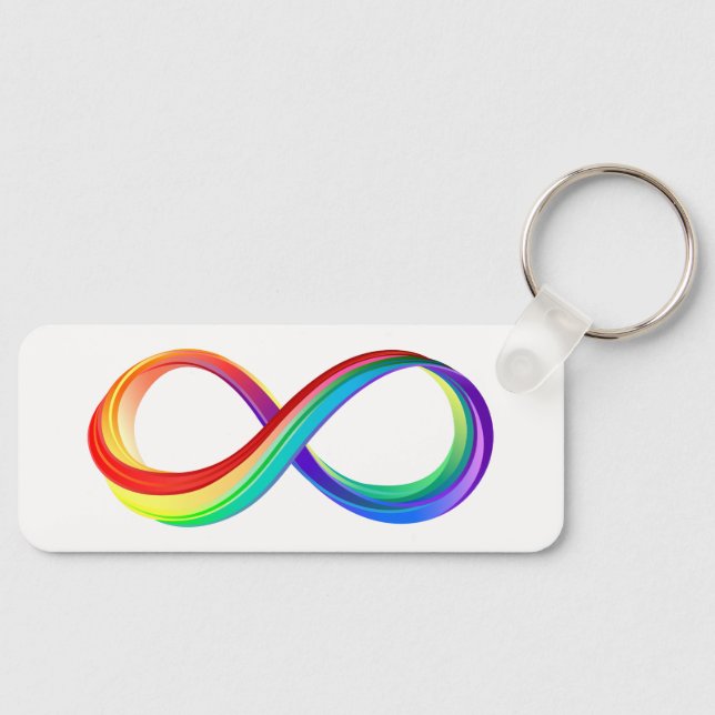 Layered Rainbow Infinity Symbol Key Ring (Front)