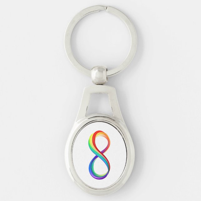 Layered Rainbow Infinity Symbol Key Ring (Front)