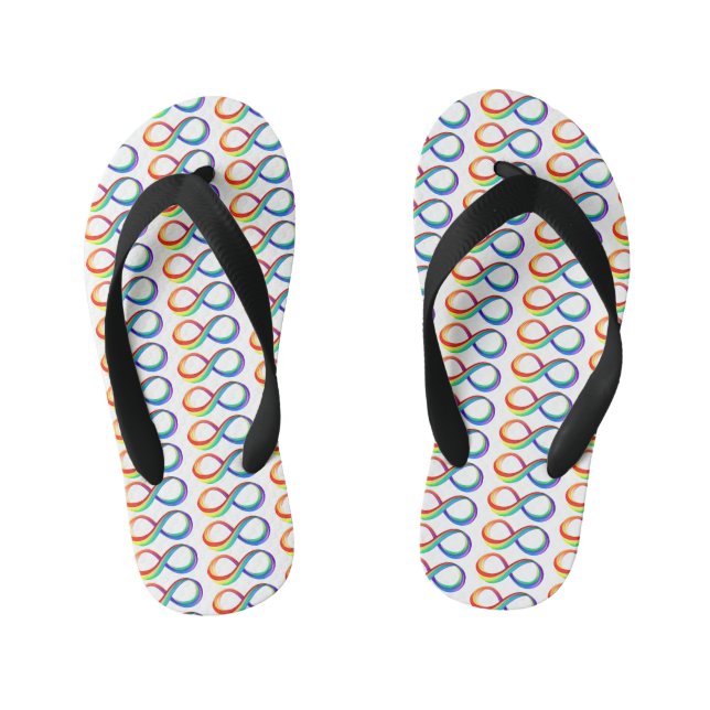 Layered Rainbow Infinity Symbol Kid's Jandals (Footbed)