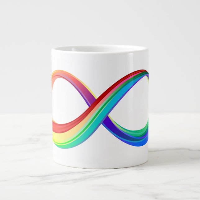 Layered Rainbow Infinity Symbol Large Coffee Mug (Front)