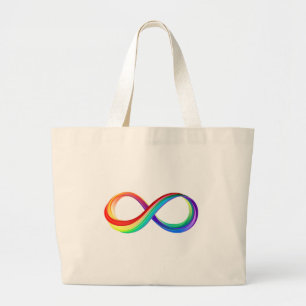 Layered Rainbow Infinity Symbol Large Tote Bag