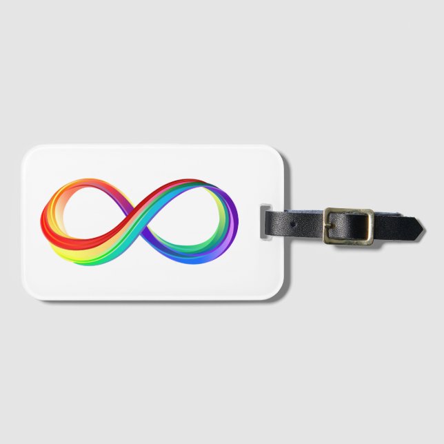 Layered Rainbow Infinity Symbol Luggage Tag (Front Horizontal)