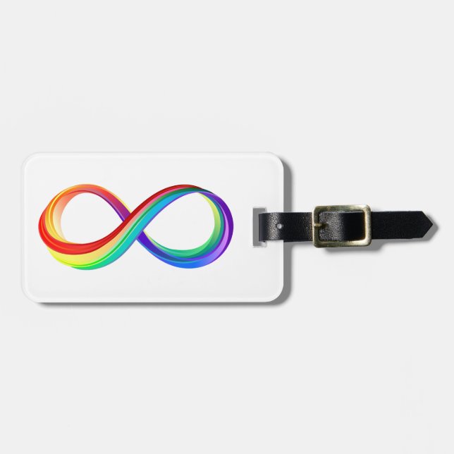 Layered Rainbow Infinity Symbol Luggage Tag (Front Horizontal)