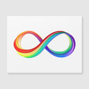 Layered Rainbow Infinity Symbol Magnetic Invitation