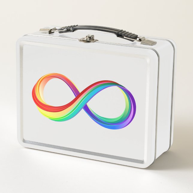 Layered Rainbow Infinity Symbol Metal Lunch Box (Front)