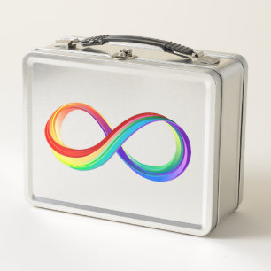 Layered Rainbow Infinity Symbol Metal Lunch Box