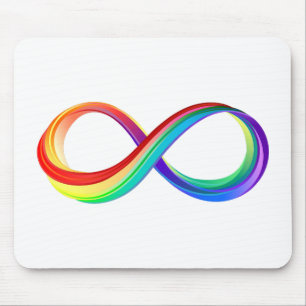 Layered Rainbow Infinity Symbol Mouse Pad