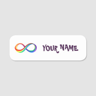 Layered Rainbow Infinity Symbol Name Tag