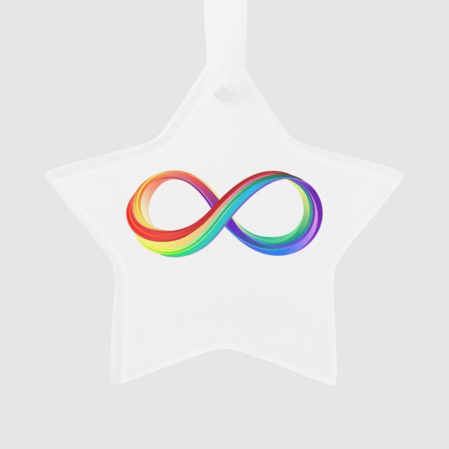 Layered Rainbow Infinity Symbol Ornament (Front)