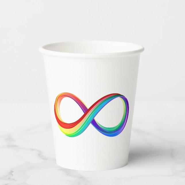 Layered Rainbow Infinity Symbol Paper Cups (Front)