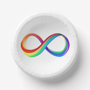 Layered Rainbow Infinity Symbol Paper Plate