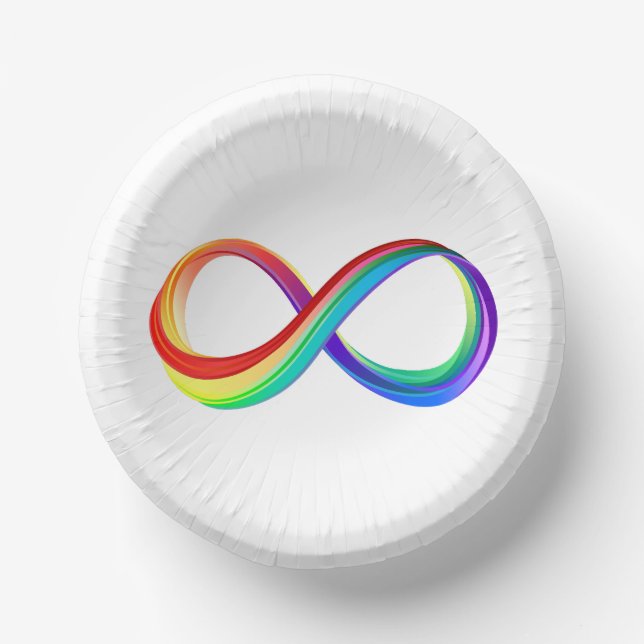 Layered Rainbow Infinity Symbol Paper Plate (Front)