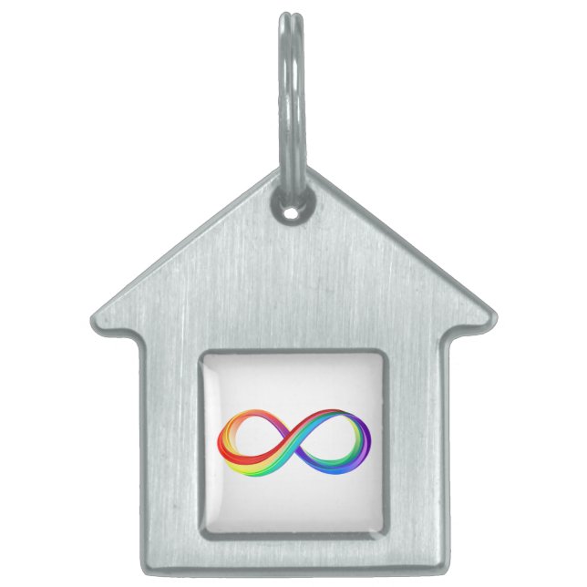 Layered Rainbow Infinity Symbol Pet ID Tag (Front)
