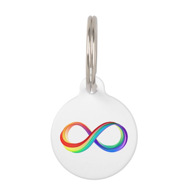 Layered Rainbow Infinity Symbol Pet Tag (Front)