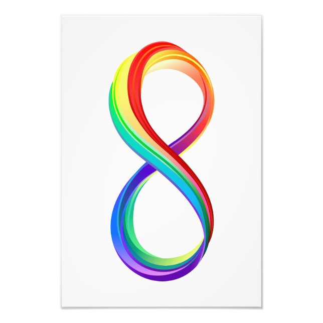 Layered Rainbow Infinity Symbol Photo Print (Front)