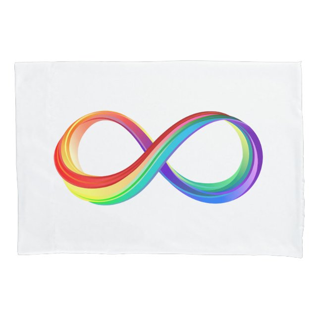 Layered Rainbow Infinity Symbol Pillowcase (Front)
