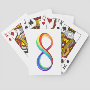 Layered Rainbow Infinity Symbol Playing Cards