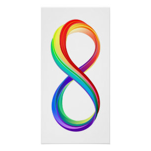 Layered Rainbow Infinity Symbol Poster