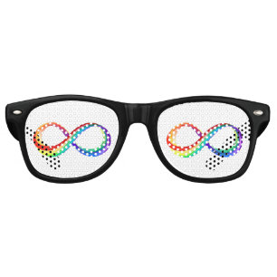 Layered Rainbow Infinity Symbol Retro Sunglasses
