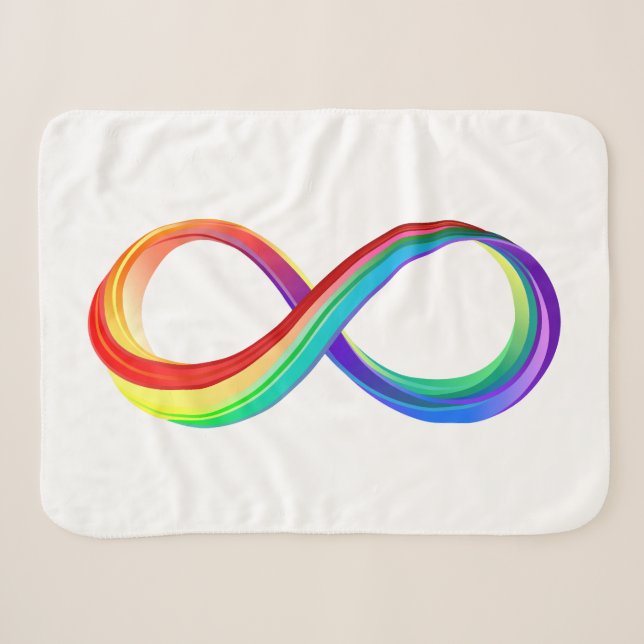 Layered Rainbow Infinity Symbol Sherpa Blanket (Front (Horizontal))