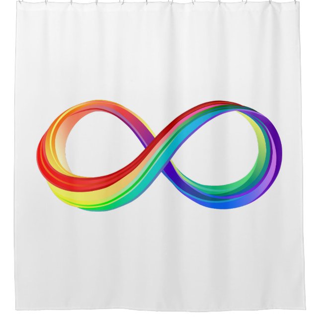 Layered Rainbow Infinity Symbol Shower Curtain (Front)