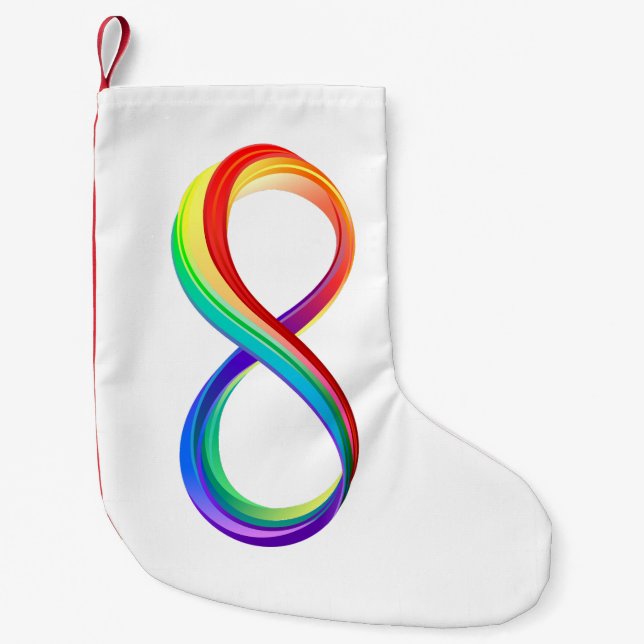 Layered Rainbow Infinity Symbol Small Christmas Stocking (Front)