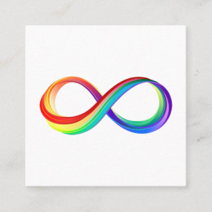Layered Rainbow Infinity Symbol Square Business Card