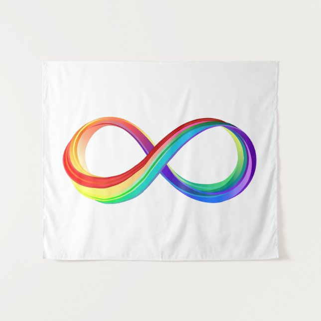 Layered Rainbow Infinity Symbol Tapestry (Front (Horizontal))