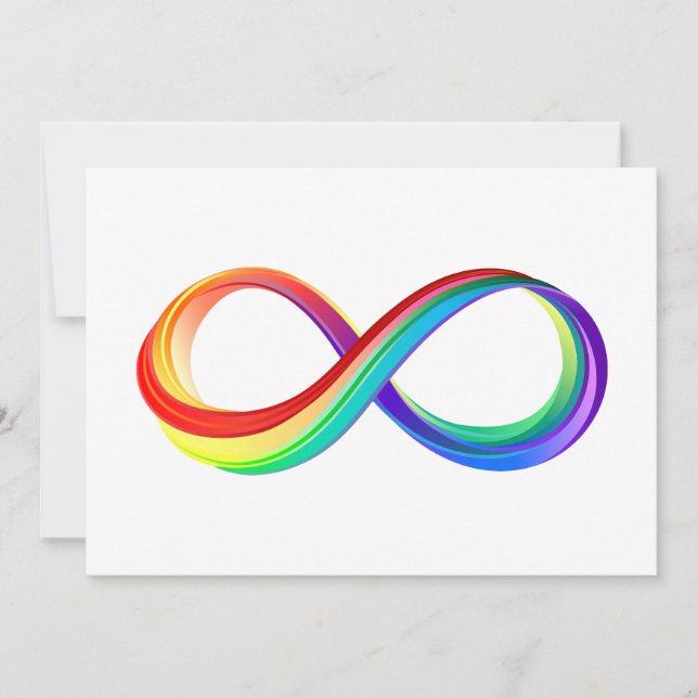 Layered Rainbow Infinity Symbol Thank You Card (Front)