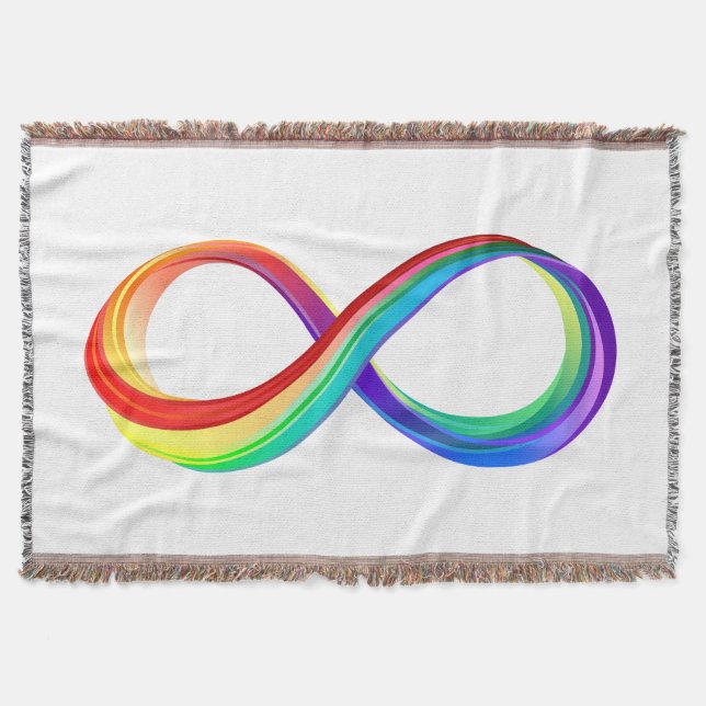 Layered Rainbow Infinity Symbol Throw Blanket (Front)