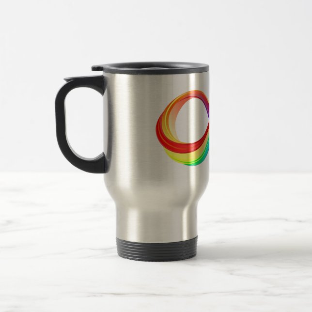 Layered Rainbow Infinity Symbol Travel Mug (Left)