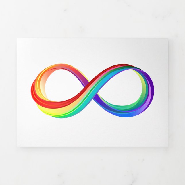 Layered Rainbow Infinity Symbol Tri-Fold Announcement (Cover)