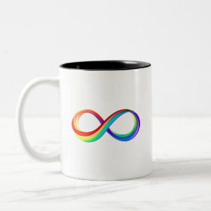 Layered Rainbow Infinity Symbol Two-Tone Coffee Mug