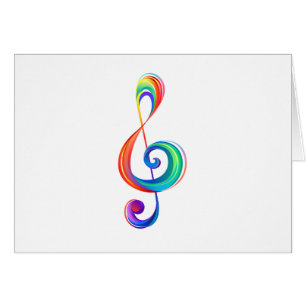 Layered rainbow treble clef