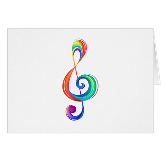Layered rainbow treble clef (Front Horizontal)