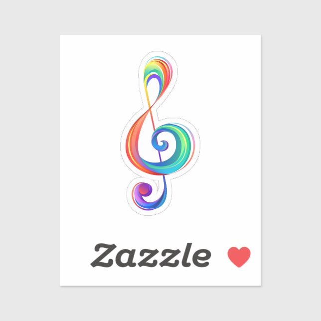 Layered rainbow treble clef (Sheet)