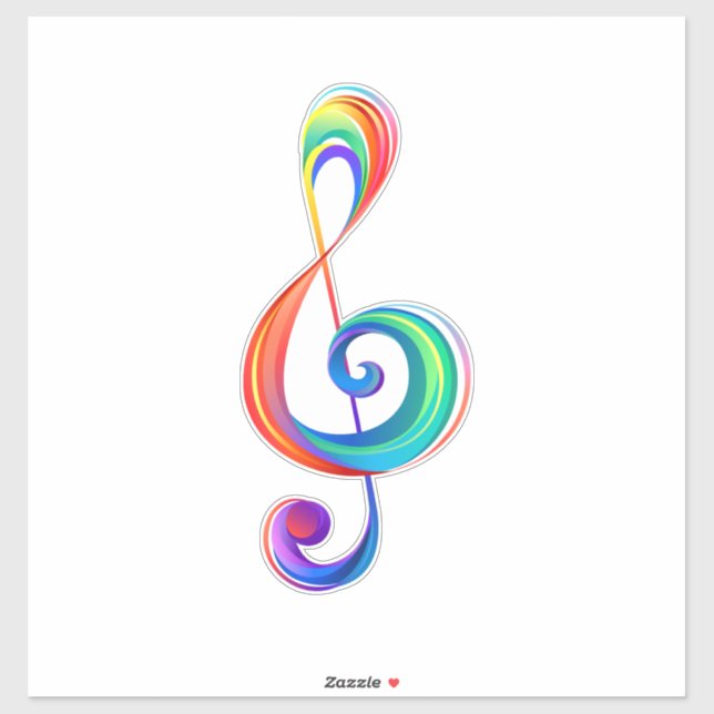 Layered rainbow treble clef (Sheet)