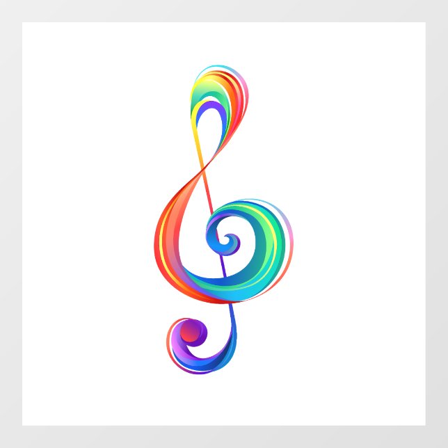 Layered rainbow treble clef (Sheet)