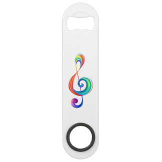 Layered rainbow treble clef