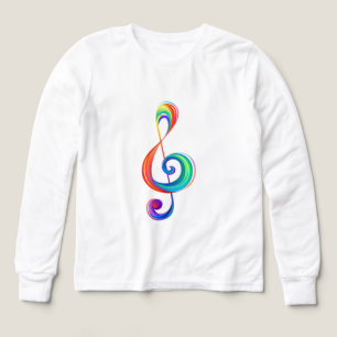 Layered rainbow treble clef