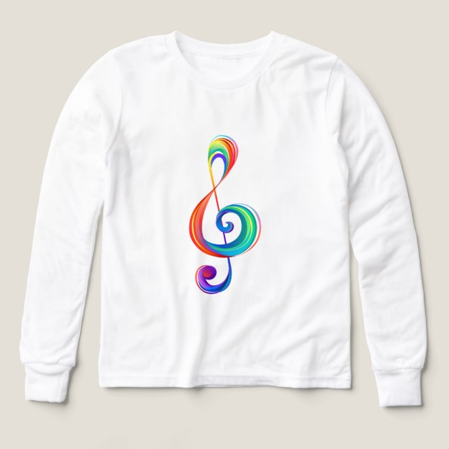 Layered rainbow treble clef (Design Front)
